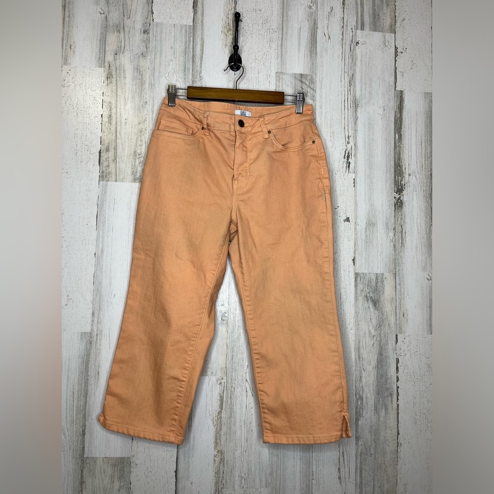 Croft & Barrow Women's Denim Capri Pants Light Orange Size